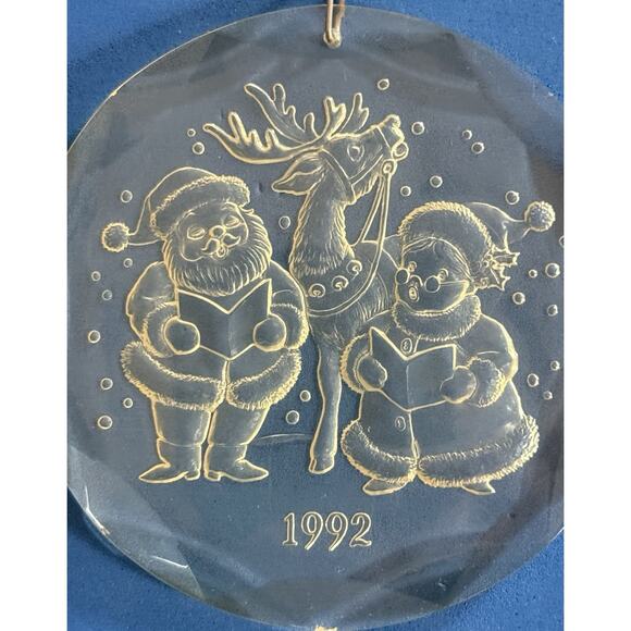 1992 Holiday Treasures Collectors Ornament Acrylic Santa Mrs. Claus Rudolph - Picture 3 of 11